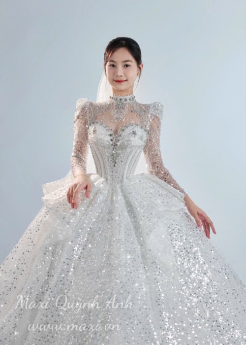 Váy Cưới Tay Dài Kim Sa