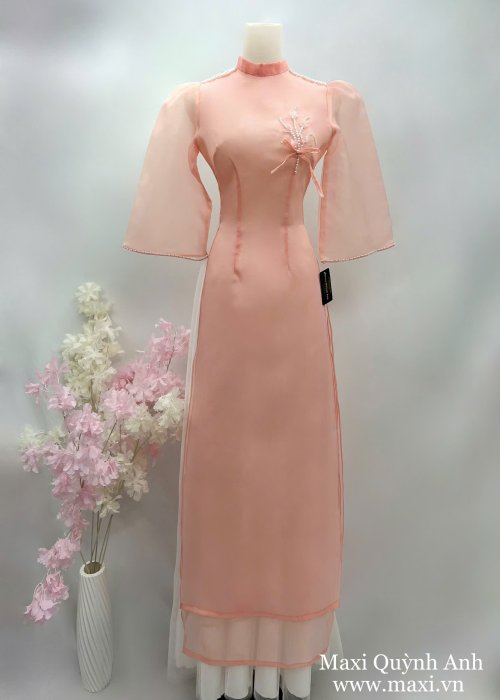 Áo Dài Tết Thanh Hoa Bích Cẩm Nhẹ Nhàng