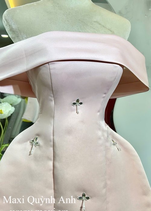 Váy Cưới Trễ Vai Đính Đá (TVD)