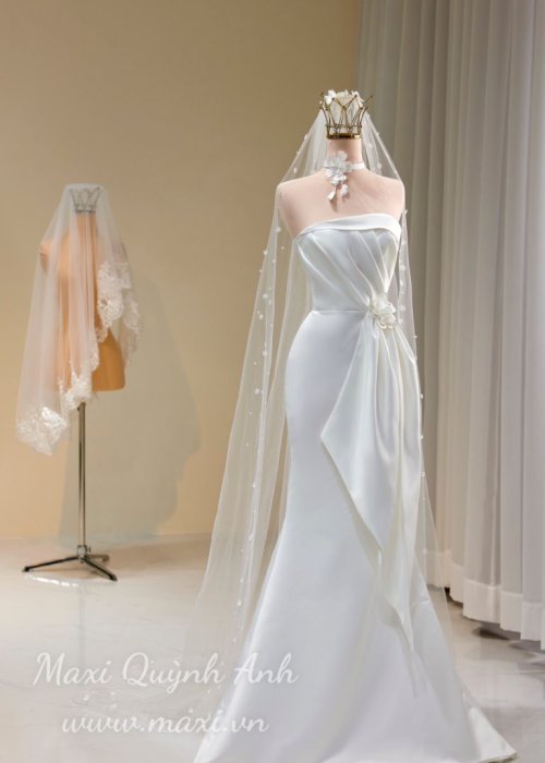 Váy Cưới Body Cup Ngực Nhấn Eo Sang Trọng