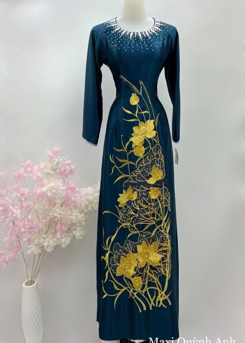 Áo Dài Sui Bạch Liên Thanh Hạc