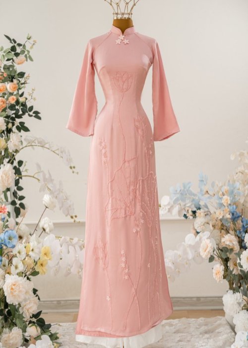 Áo Dài Thiên Ân Hồng Ngọc Cao Cấp