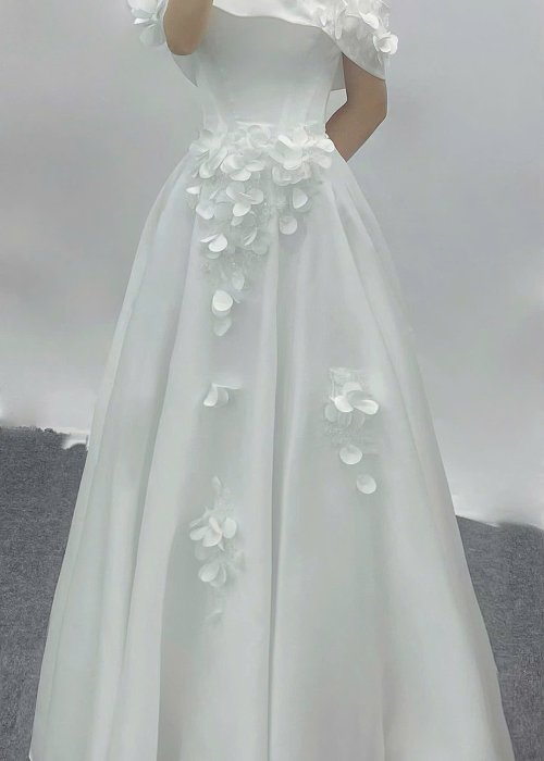 Váy Trễ Vai Phi Hoa Nhẹ Nhàng