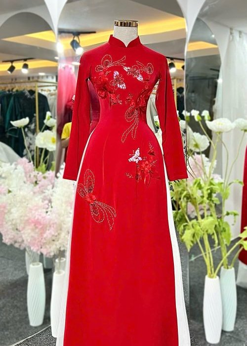 Áo Dài Sui Điệp Tử Đằng