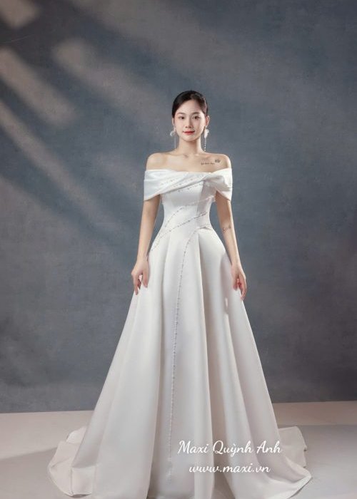 Váy Cưới Trễ Vai Nhẹ Nhàng (TVNT)