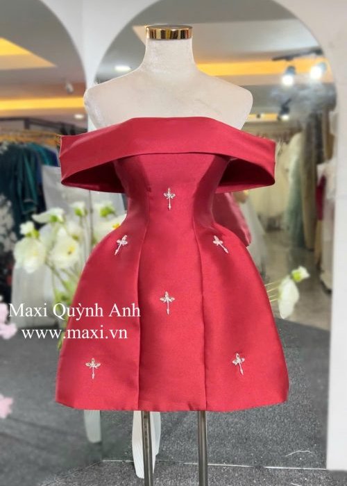 Váy Cưới Trễ Vai Đính Đá (TVD)