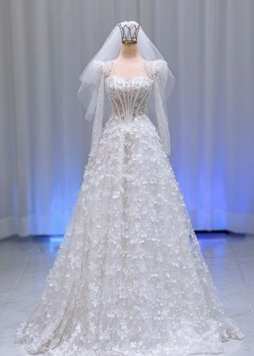 Váy Cưới Tay Dài Bạch Diệp