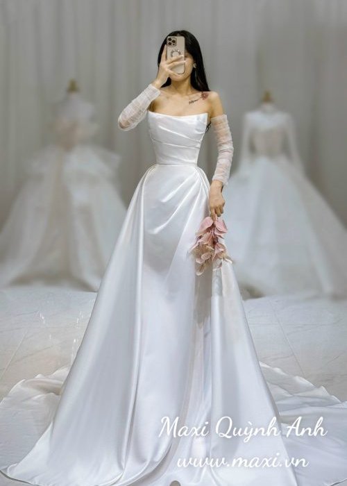 Váy Cưới Cup Ngực Tay Ren