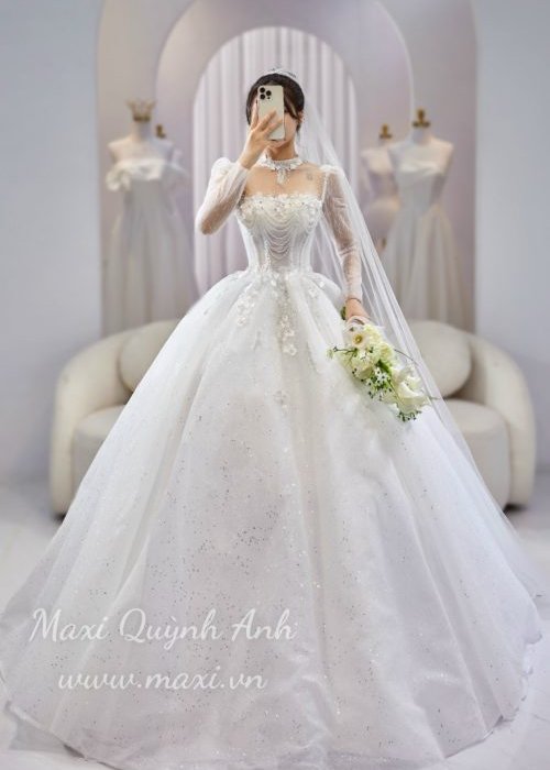 Váy Cưới Tay Dài Sang Trọng