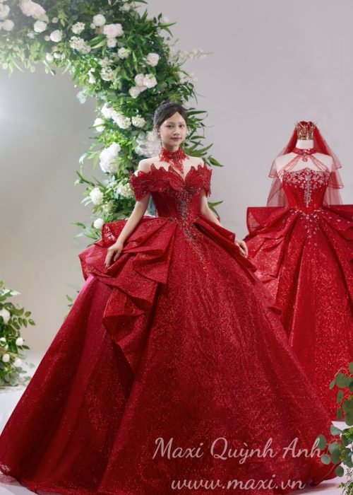 Váy Cưới Trễ Vai Cánh Phượng Hoàng