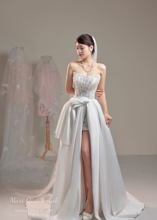 Váy Cưới Cup Ngực Hoa Thơ