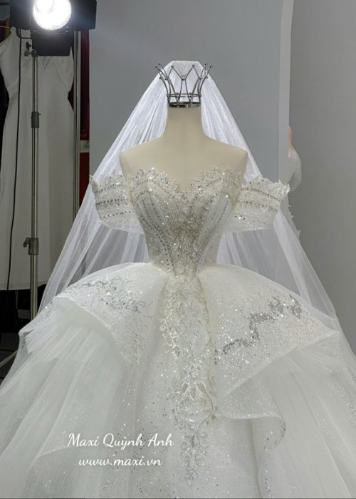 Váy Cưới Công Chúa Phối Bèo