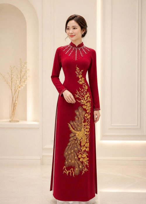 Áo Dài Sui Bảo Ngọc Phượng Hoàng
