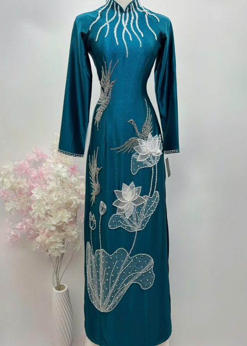 Áo Dài Trung Niên Lục Bảo Cao Cấp
