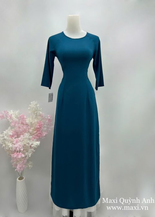 Áo Dài Cách Tân Xanh Rêu Phong Cách Đơn Giản