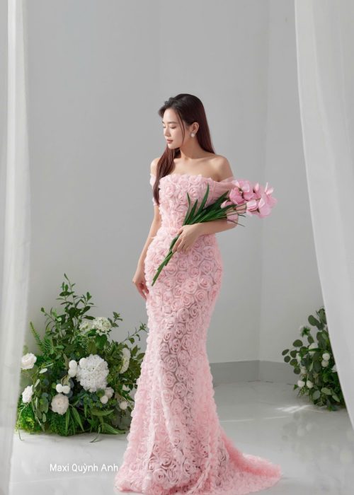 Váy Body Hoa Hồng Nổi