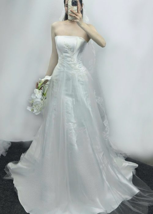 Váy Cưới Cúp Ngực Phi Lụa Ngọc Khiết