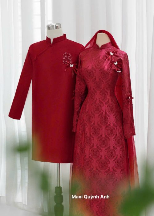 Áo Dài Cưới Đỏ Truyền Thống 2025