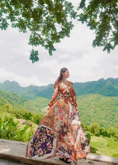 Váy Maxi Dài Họa Tiết Boho Đi Biển – Freestyle, Nữ Tính