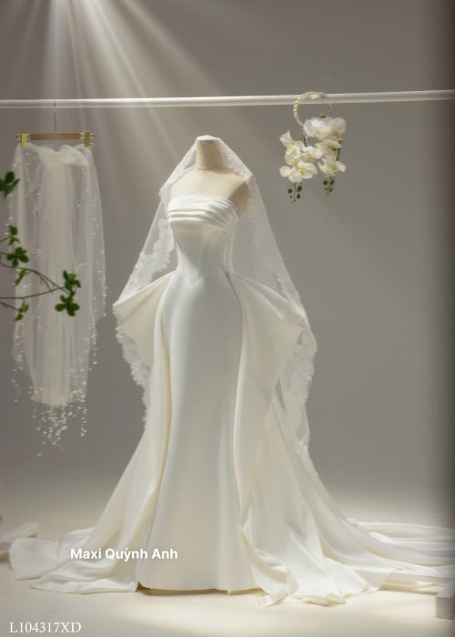 Váy Cưới Cúp Ngực Phong Cách Cổ Điển