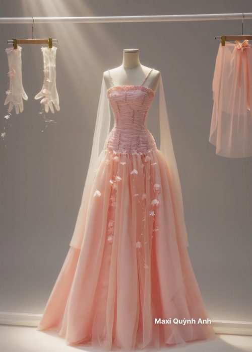 Váy Cưới Hồng Đào Diệu Dàng