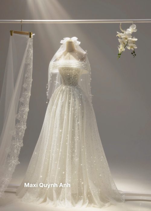 Váy Cưới Kim Sa Cúp Ngực