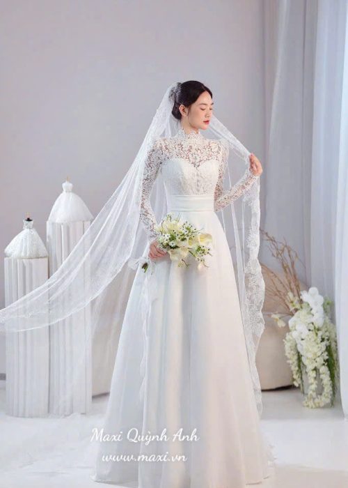 Váy Ren Tay Dài Cao Cấp