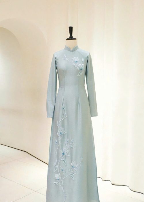 Áo dài thêu hoa cao cấp