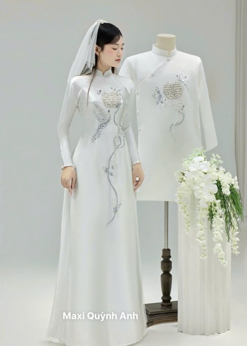 Cặp áo dài cưới - Song Hỷ Long Phụng