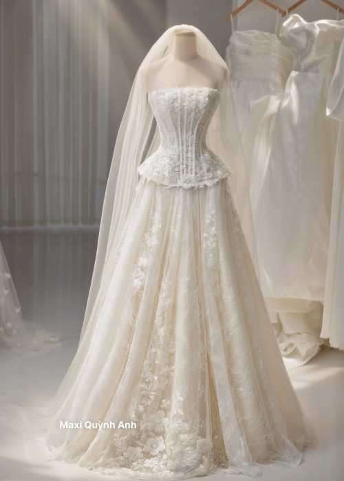 Váy Cưới Cúp Ren Cao