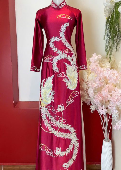 Áo dài Sui Phượng Vũ Kim