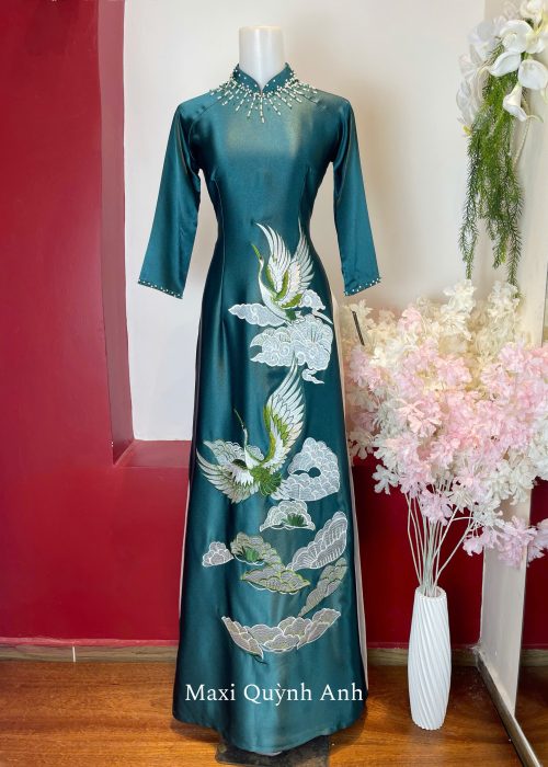 Áo Dài Sui Thanh Vân Hạc
