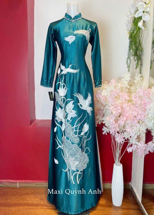 Áo dài cao cấp - Áo Dài Xanh Lục Bảo