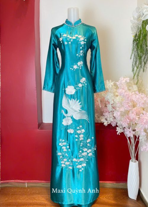 Áo Dài Sui Bích Vân Minh Hạc