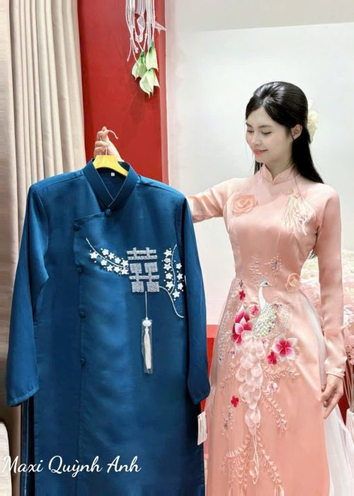 Cặp Áo Dài Cưới Song Hỷ Cẩm Uyên