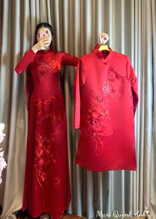 Cặp Áo Dài Thêu Cao Cấp - Áo Dài Thiên Duyên Kết
