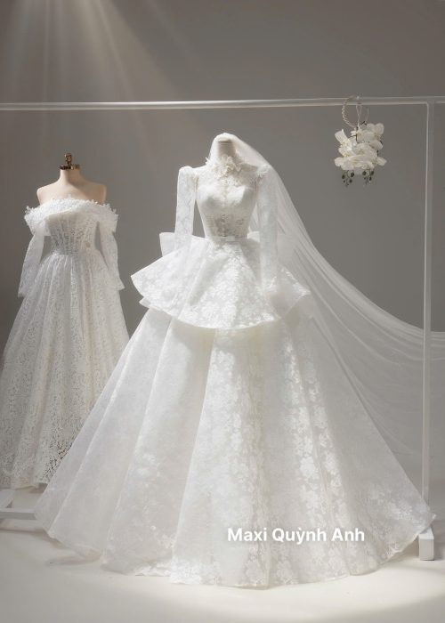 SET VÁY CƯỚI NGẮN KÈM TÙNG CAO CẤP