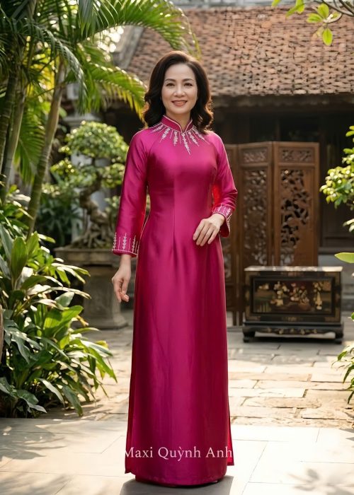 Áo dài trung niên cao cấp - Áo Dài Ngọc Thêu