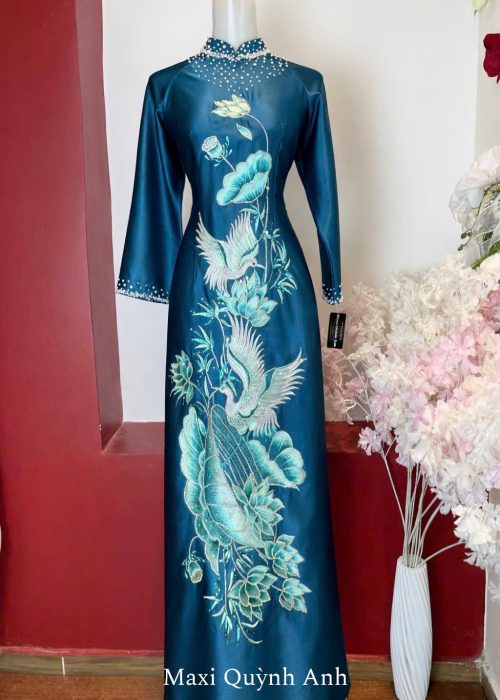 Áo Dài Sui Bích Vũ Khổng Tước