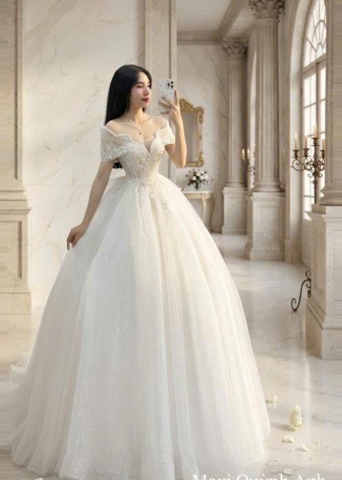 Váy Cưới Đính Đá Pha Lê