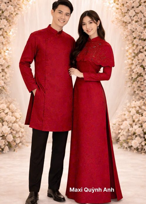 Set Áo Dài Kèm Choàng Cao Cấp - QADKC