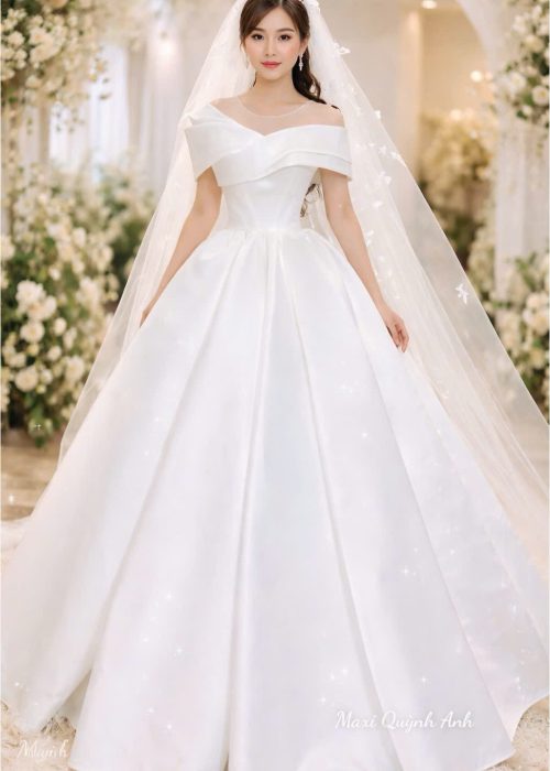 Váy Cưới Trễ Vai Cao Cấp