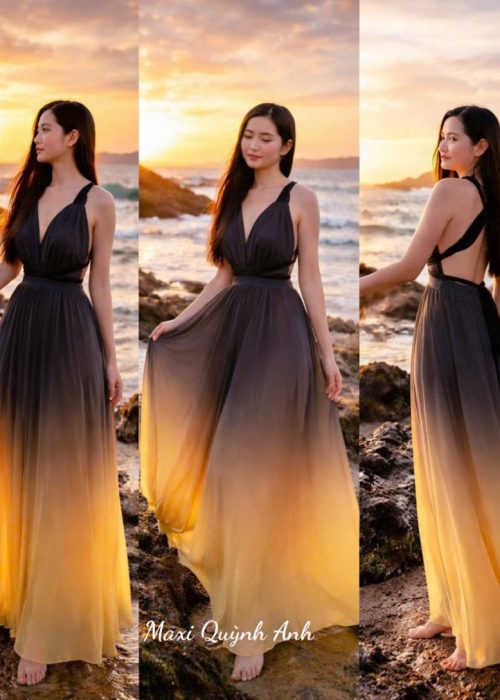 Váy Maxi Loang Màu Du Lịch