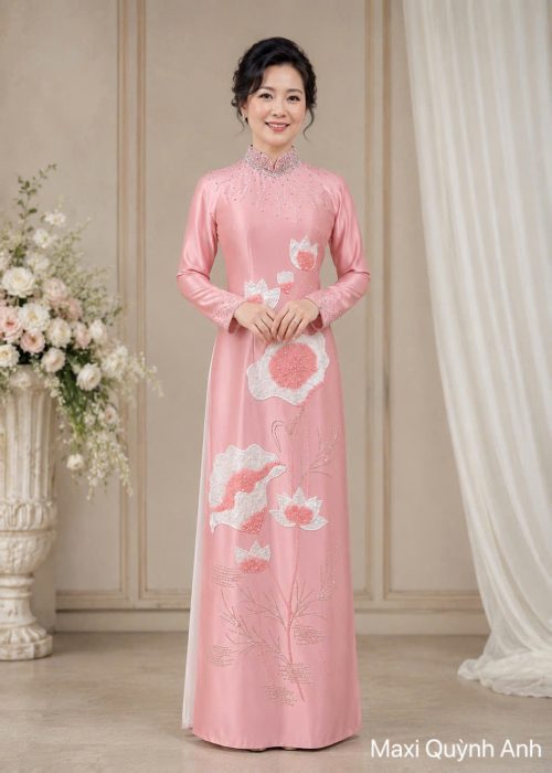 Áo Dài Sui Hồng Liên Quý