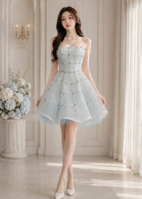 Váy Cưới Ngắn Pastel Nhẹ Nhàng